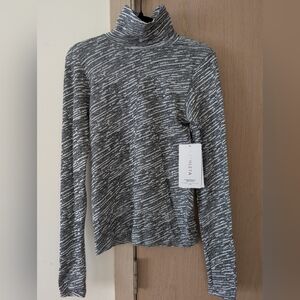 Gray Long Sleeve Women's Turtleneck Shirt